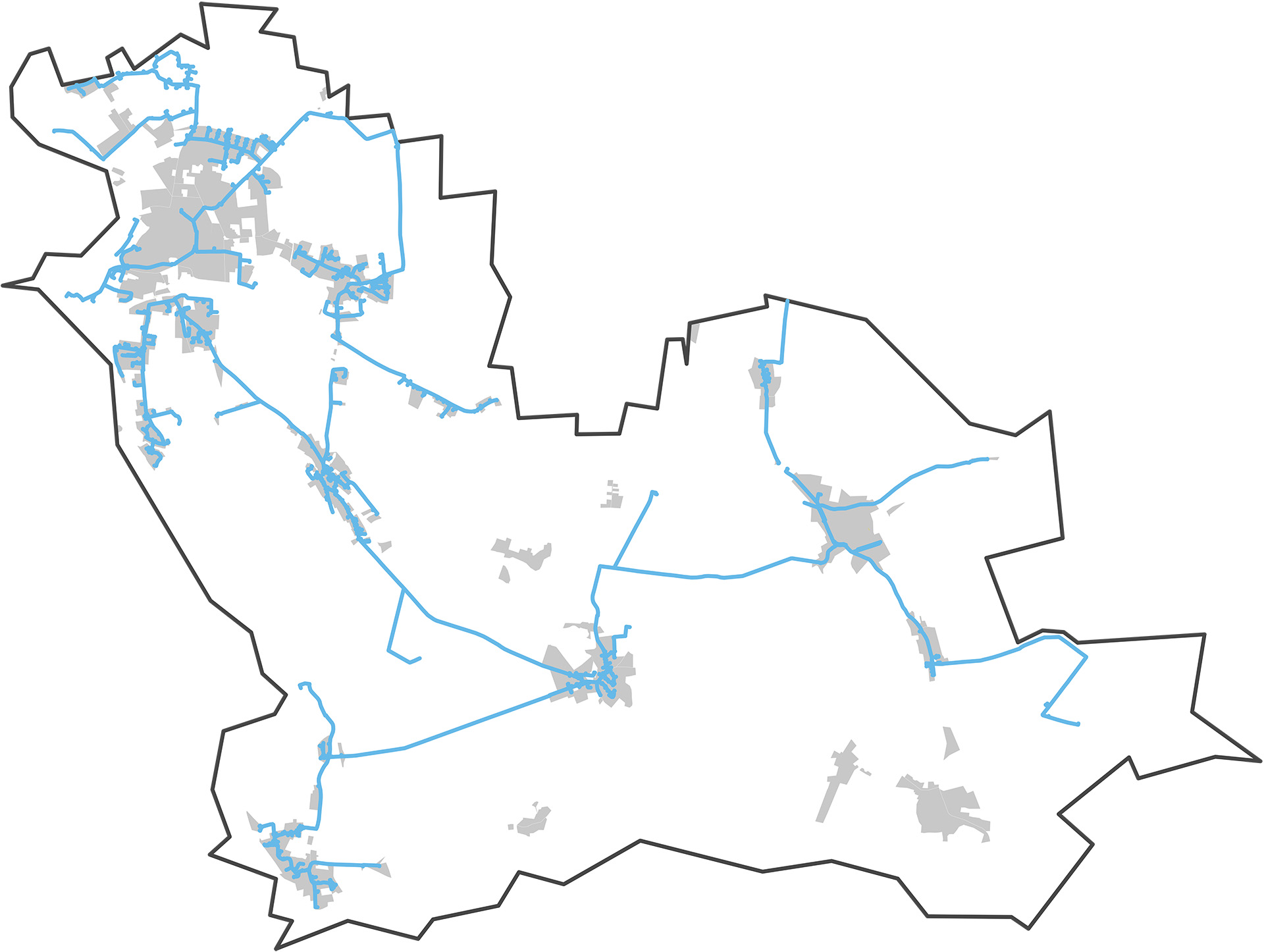 Karte der Stadt Wurzen mit Trassenverlauf