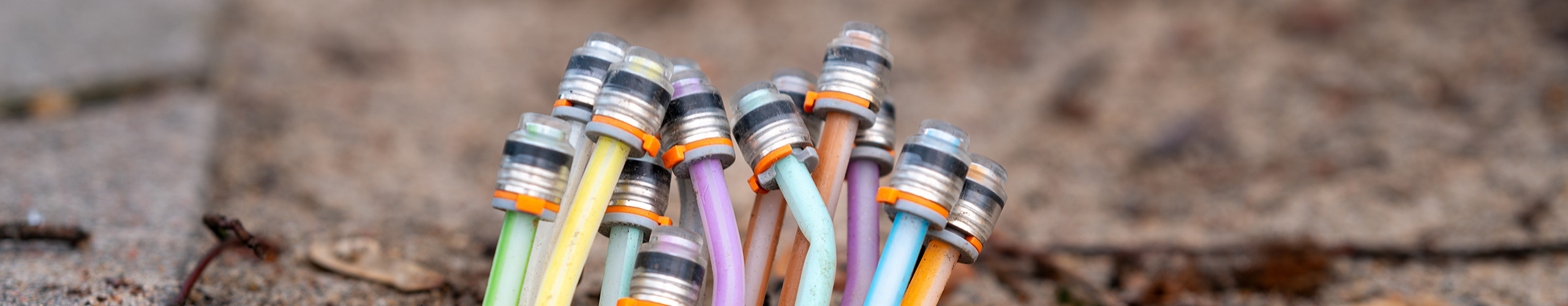 Kabel ragen aus der Erde